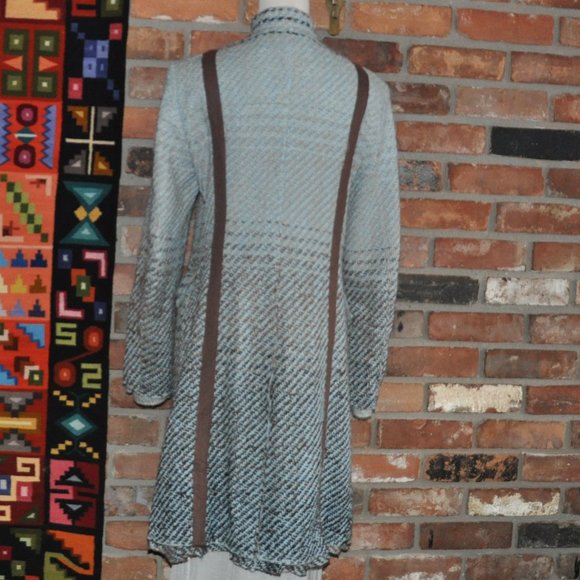 Strenesse Gabriele Strehle Wool Tweed Woven Wool Blend Midi Dress Pea Coat 40 - Picture 6 of 13